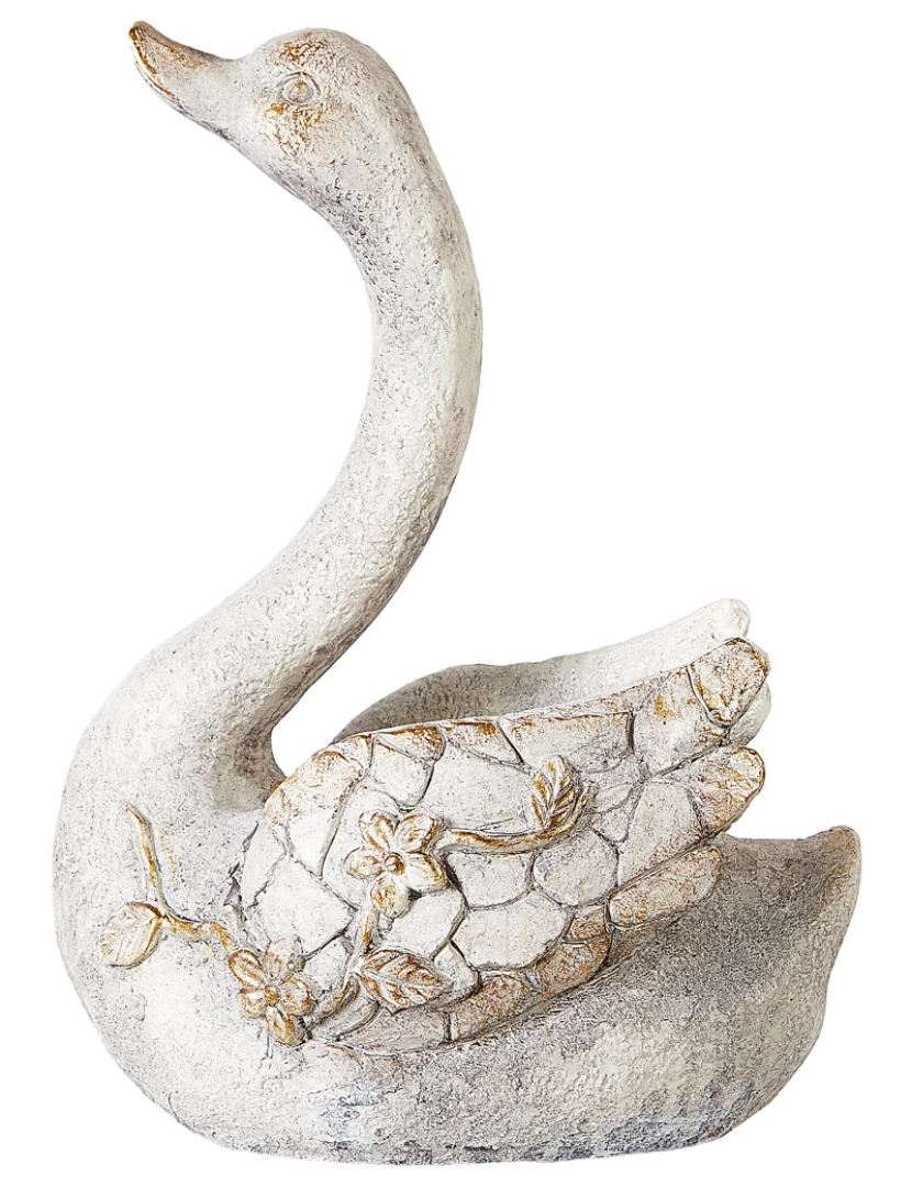 imagem de Figura decorativa com forma de cisne em MgO branco para interior ou exterior de destaque4