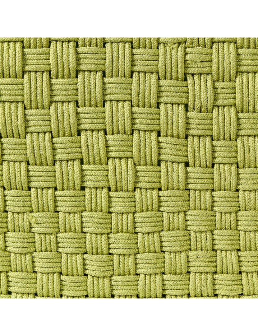 imagem de Pufe de jardim quadrado tecido à mão em material sintético verde 50 x 50 x 35 cm para exterior de estilo boho5