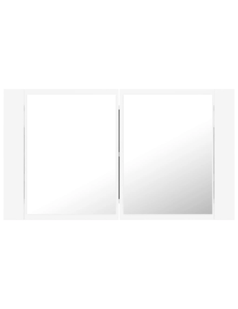 imagem de vidaXL Armário espelhado casa de banho LED 80x12x45 cm acrílico branco10