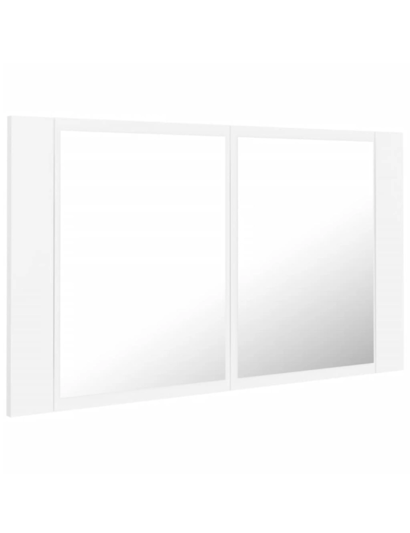 imagem de vidaXL Armário espelhado casa de banho LED 80x12x45 cm acrílico branco9