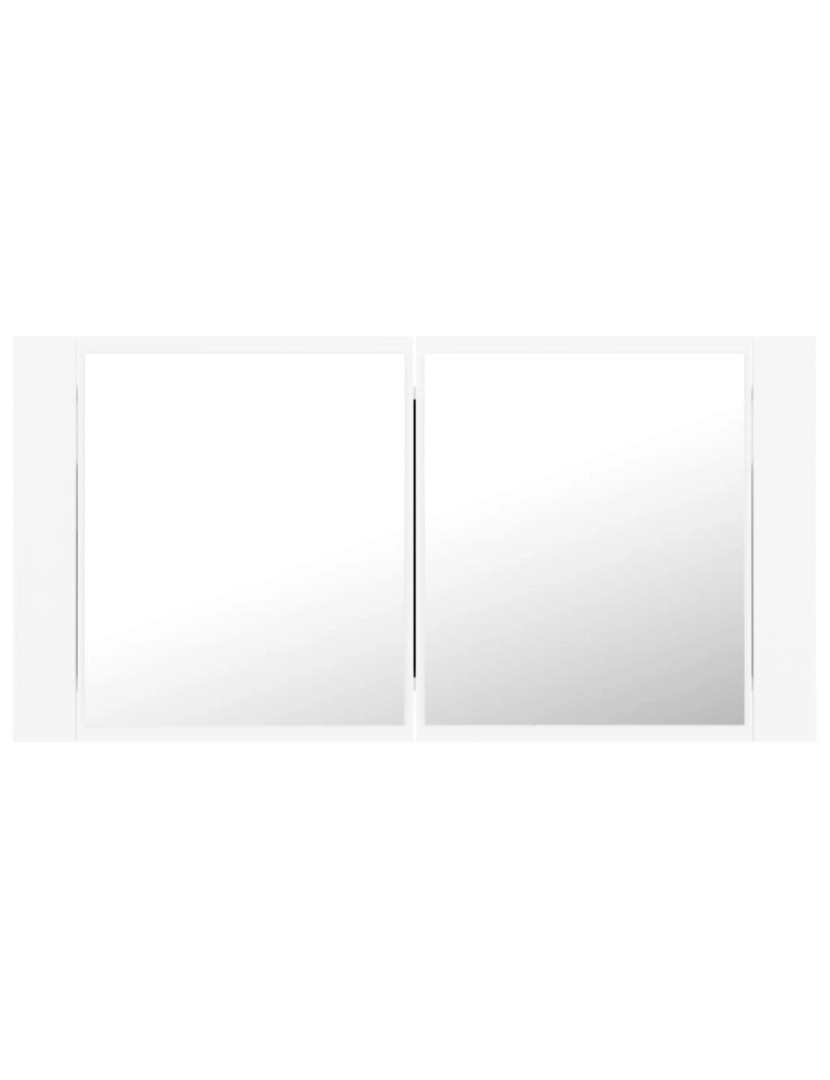 imagem de vidaXL Armário espelhado casa de banho LED 90x12x45 cm acrílico branco10