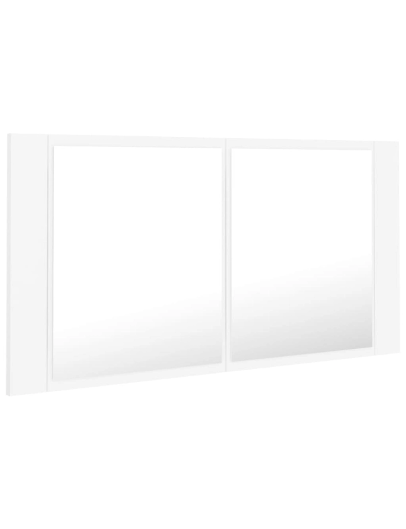 imagem de vidaXL Armário espelhado casa de banho LED 90x12x45 cm acrílico branco9