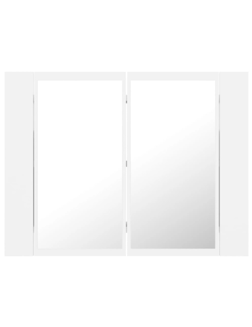 imagem de vidaXL Armário espelhado casa banho c/ LED 60x12x45 cm acrílico branco10