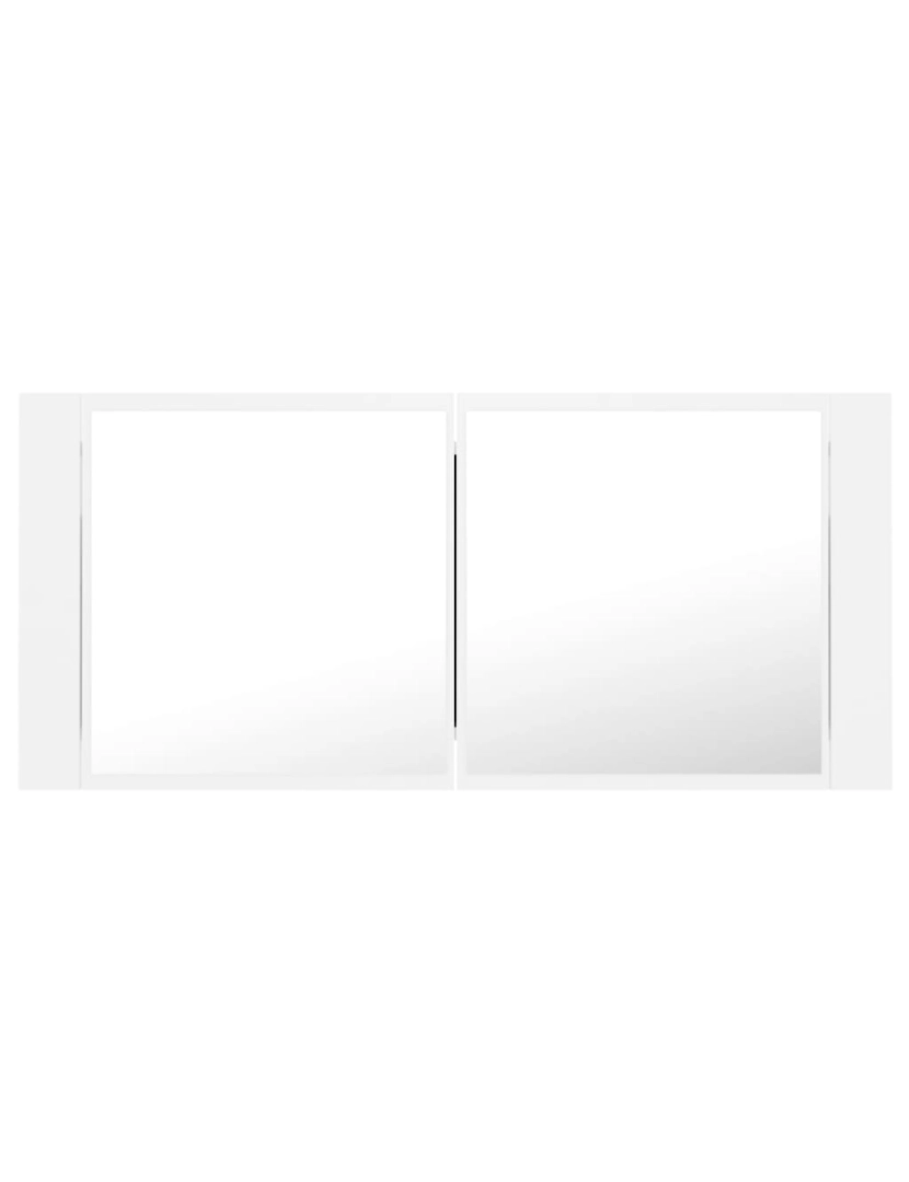 imagem de vidaXL Armário espelhado casa de banho LED 100x12x45cm acrílico branco5