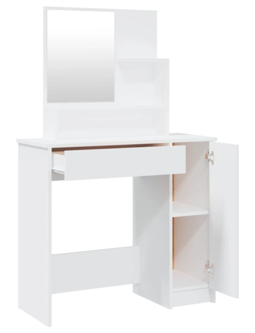 imagem de vidaXL Conjunto toucador 86,5x35x136 cm branco6