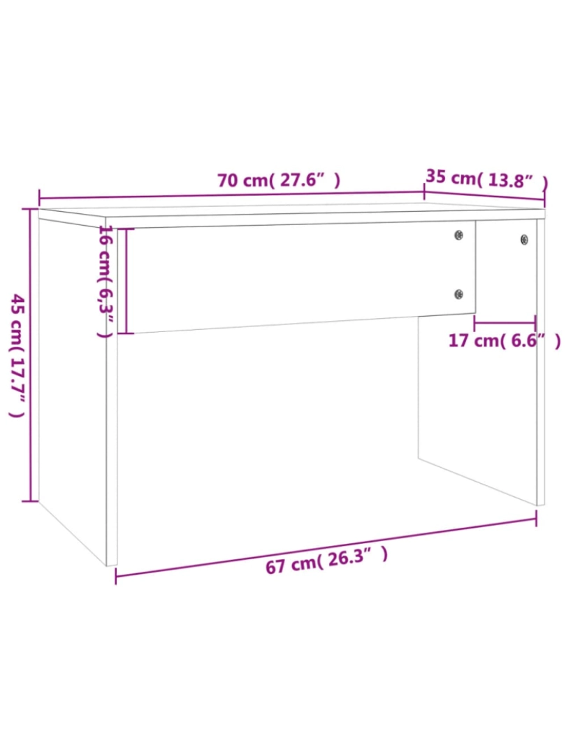 imagem de vidaXL Conjunto toucador c/ LEDs madeira processada cinza cimento11