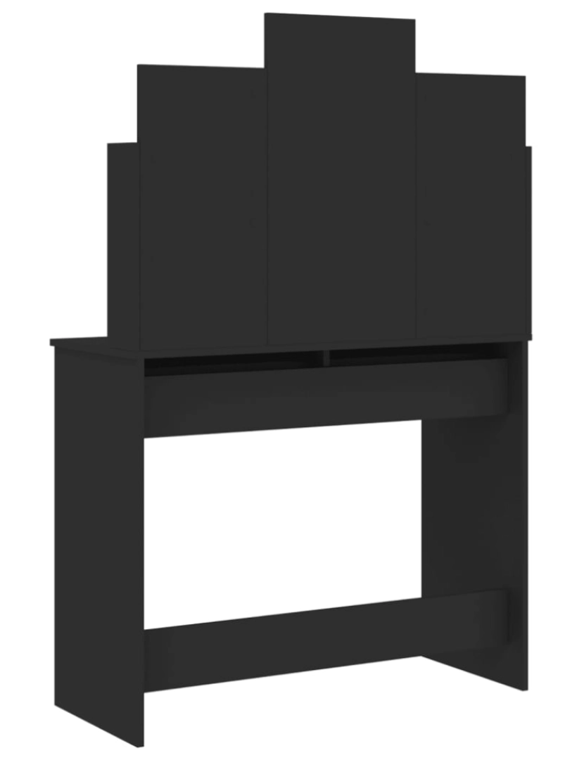 imagem de vidaXL Toucador com espelho 96x39x142 cm preto8