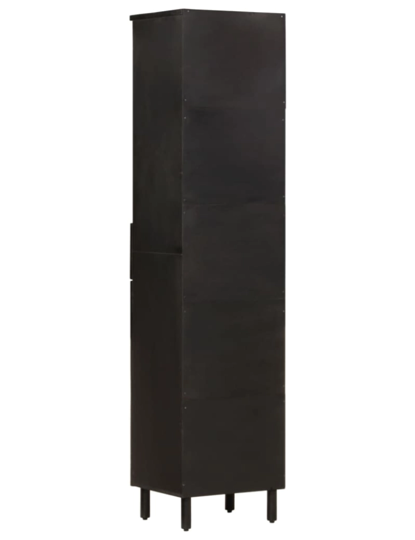 imagem de vidaXL Armário de casa de banho 38x33x160 cm mangueira maciça preto6