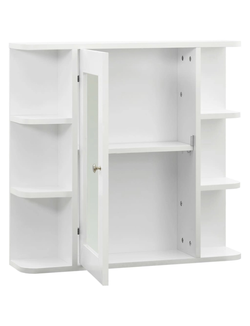 imagem de vidaXL Armário espelhado para casa de banho 66x17x63 cm MDF branco4