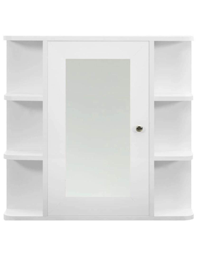 imagem de vidaXL Armário espelhado para casa de banho 66x17x63 cm MDF branco5