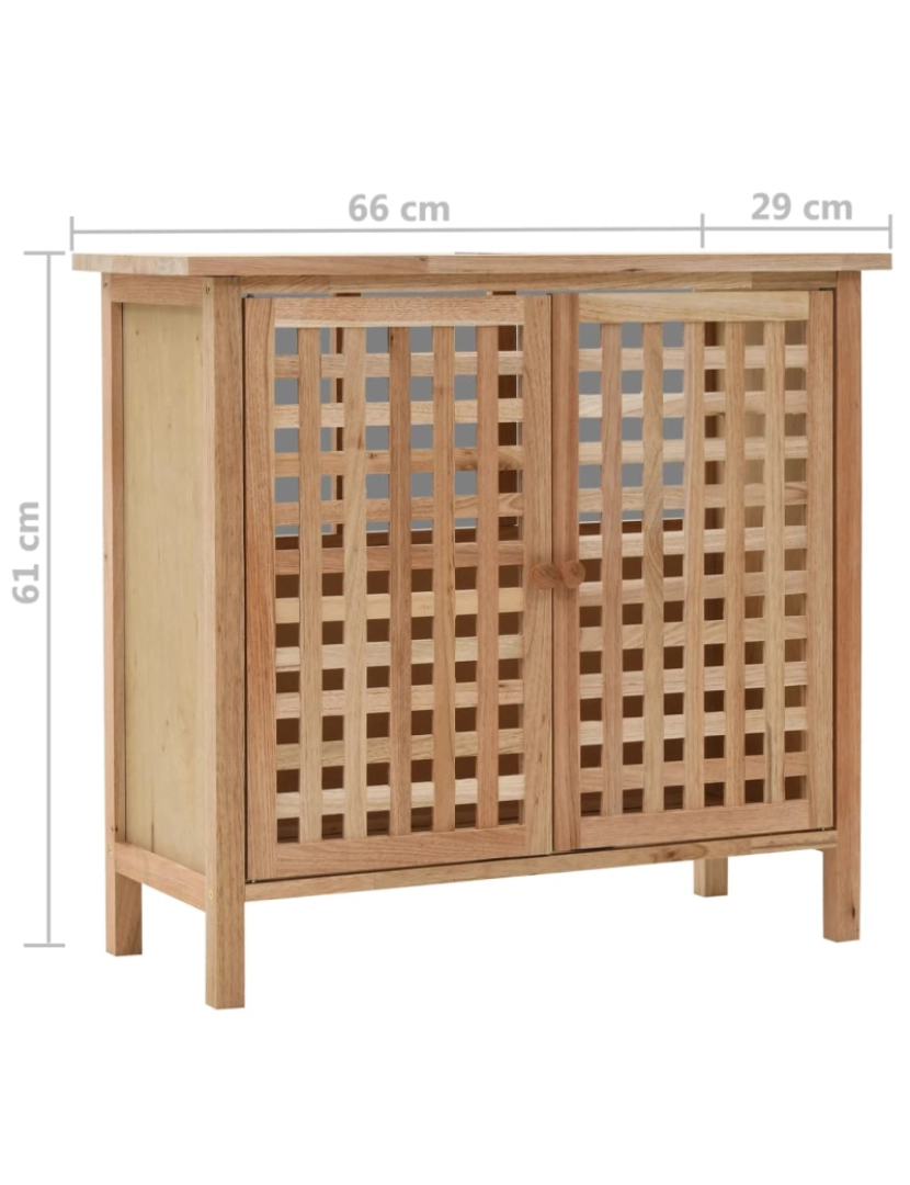 imagem de vidaXL Armário para lavatório em madeira de nogueira maciça 66x29x61cm7
