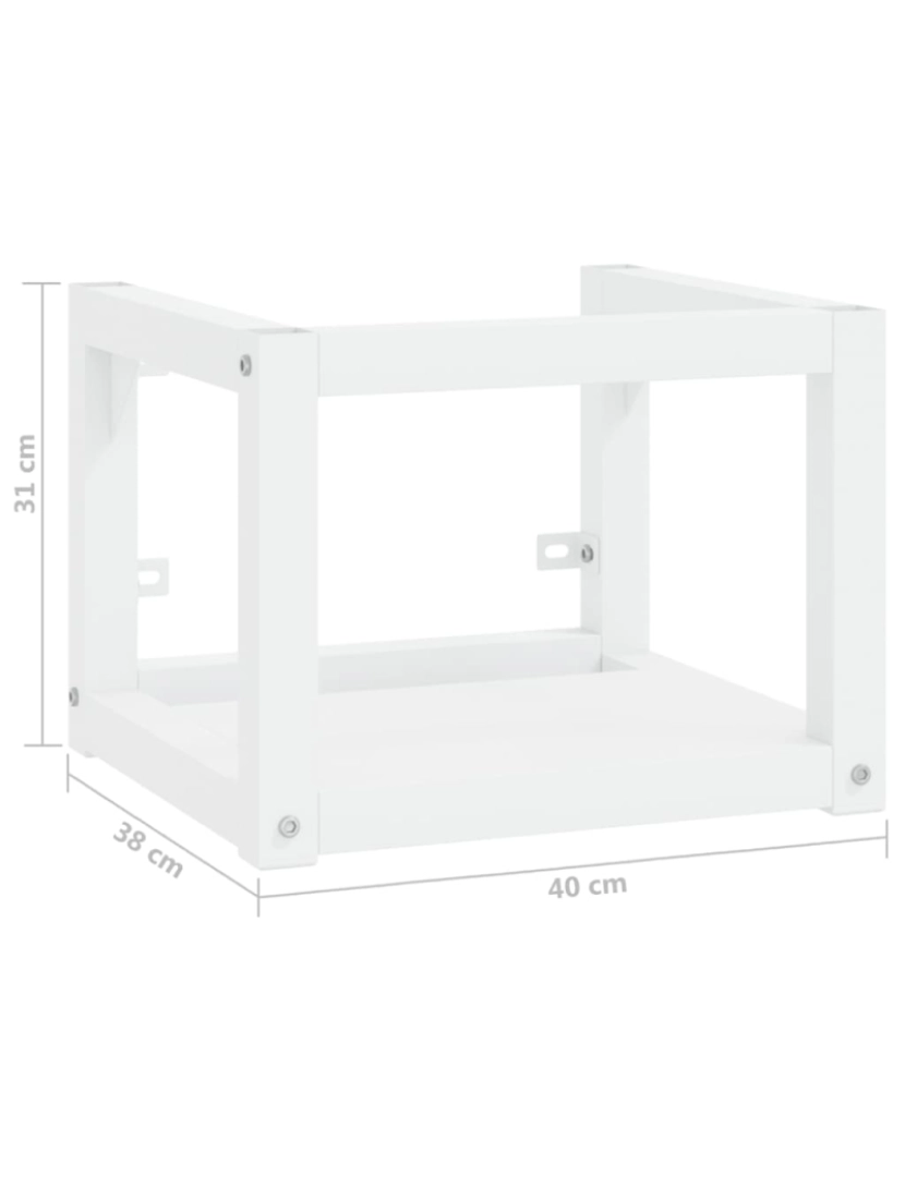 imagem de vidaXL Estrutura de parede p/ lavatório ferro 40x38x31 cm branco8