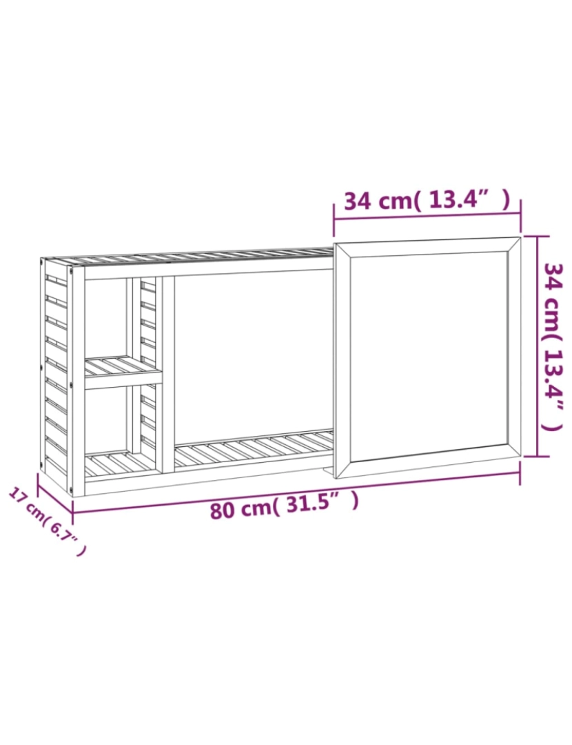 imagem de vidaXL Armário espelhado 80x17x34 cm madeira de nogueira maciça9