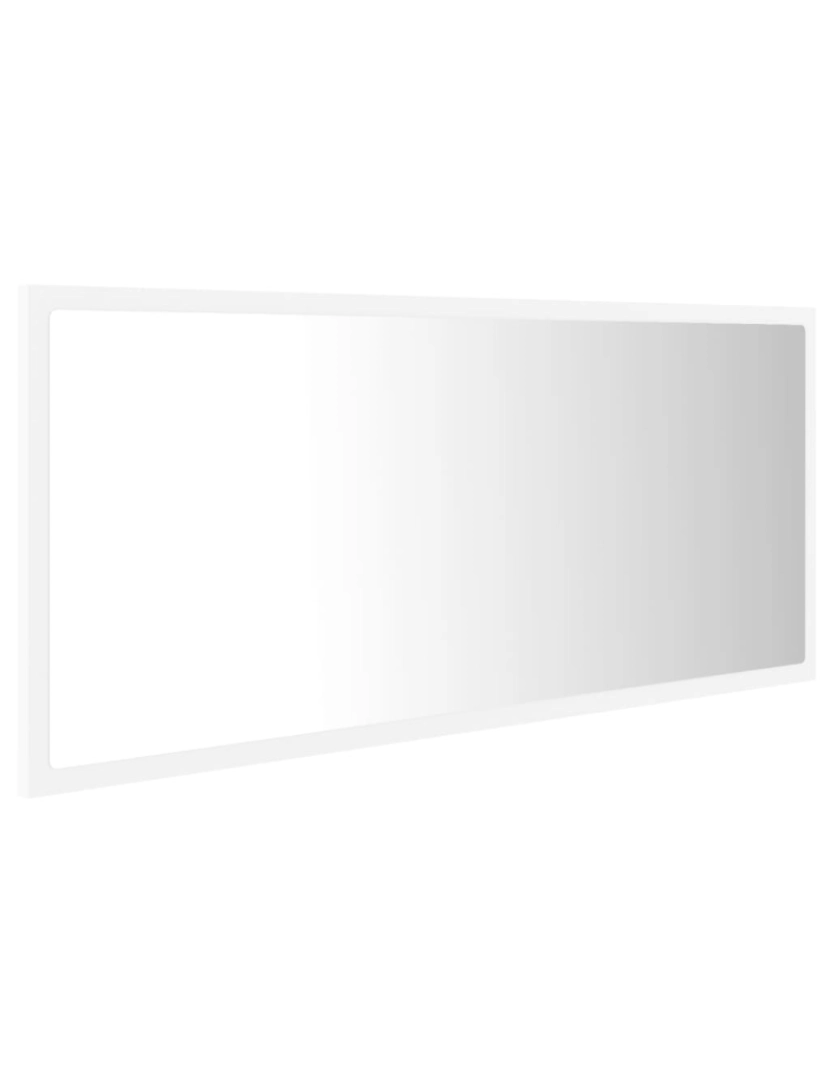 imagem de vidaXL Espelho de casa de banho LED 100x8,5x37 cm acrílico branco7