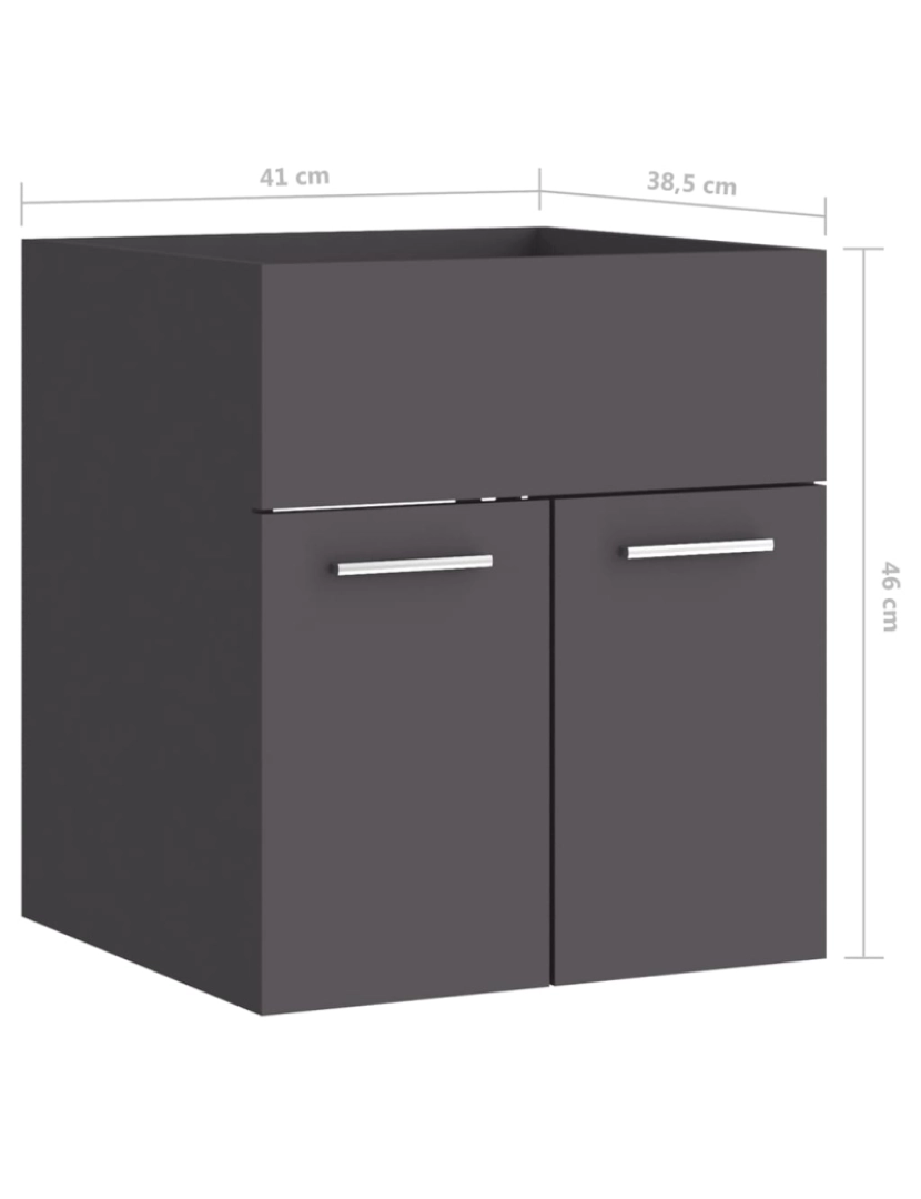 imagem de vidaXL Armário lavatório c/ lavatório embutido derivados madeira cinza11