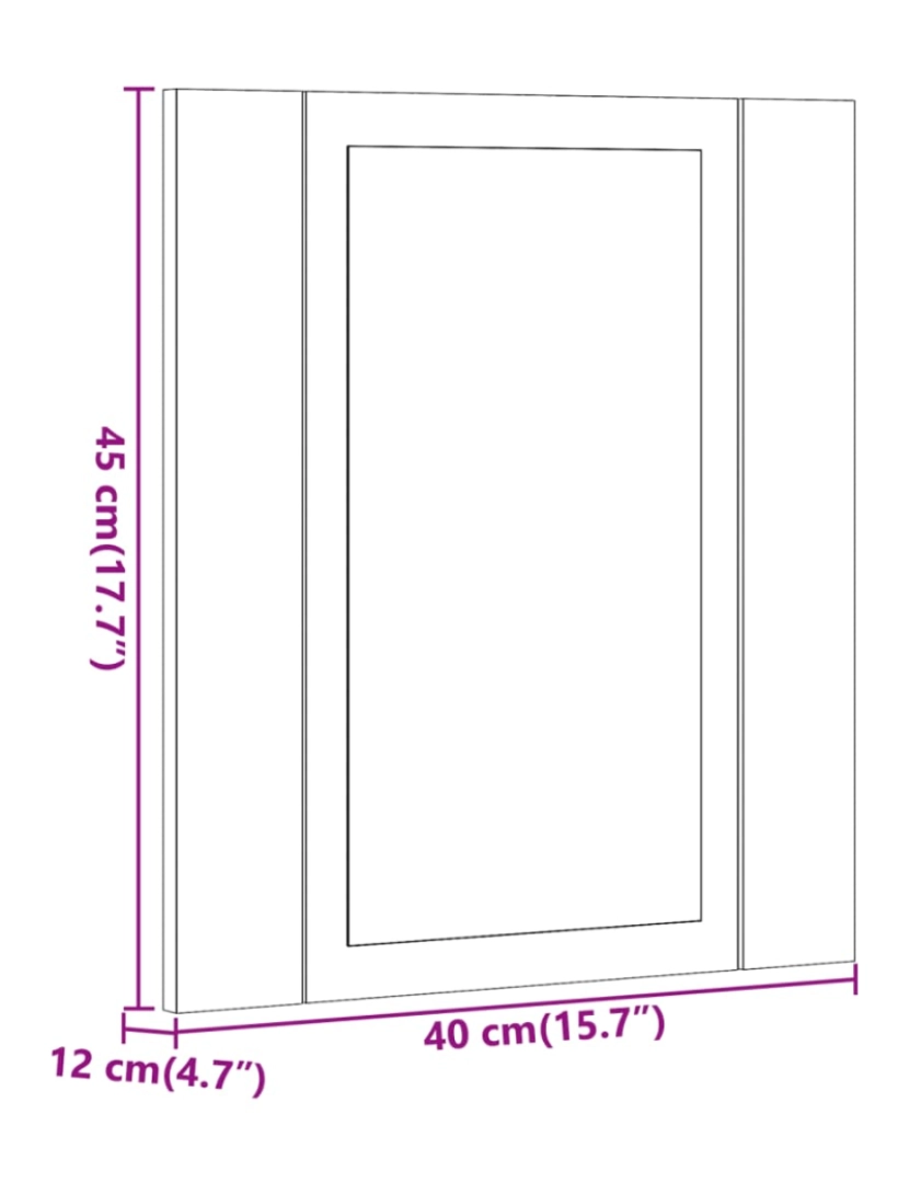 imagem de vidaXL Armário WC c/ espelho/LED derivados madeira cinzento cimento11