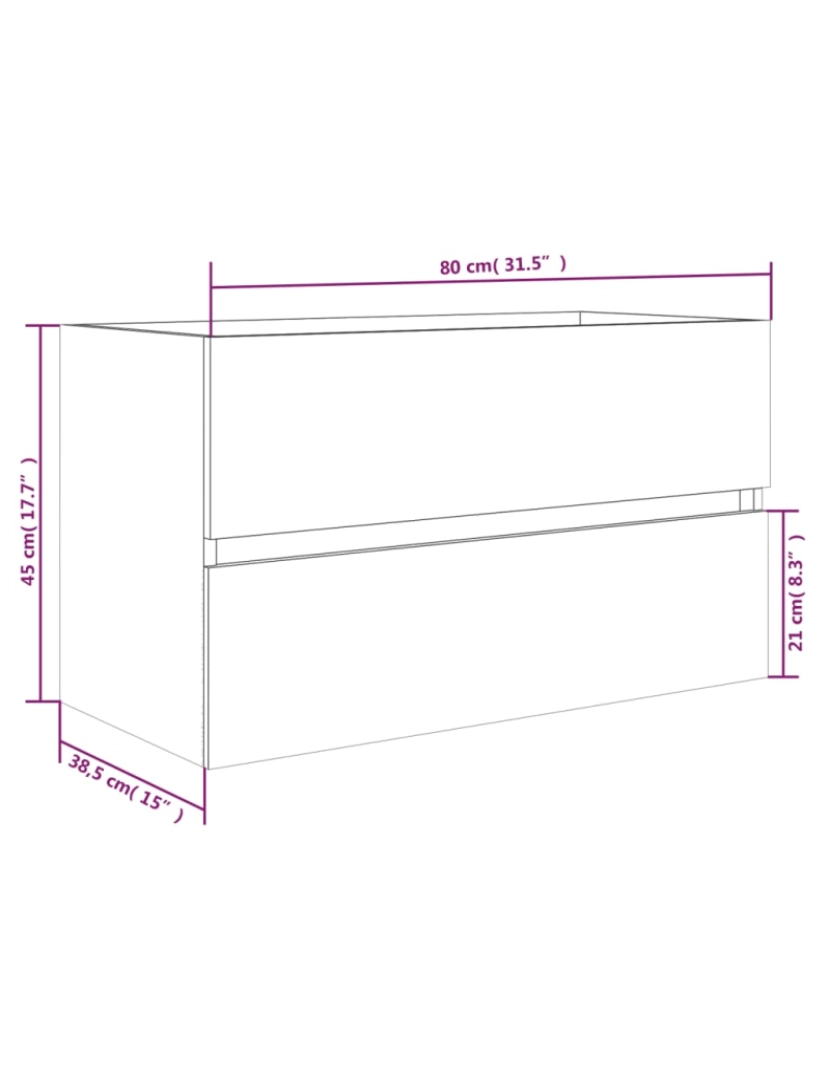 imagem de vidaXL Armário c/ lavatório embutido derivados madeira carvalho fumado11