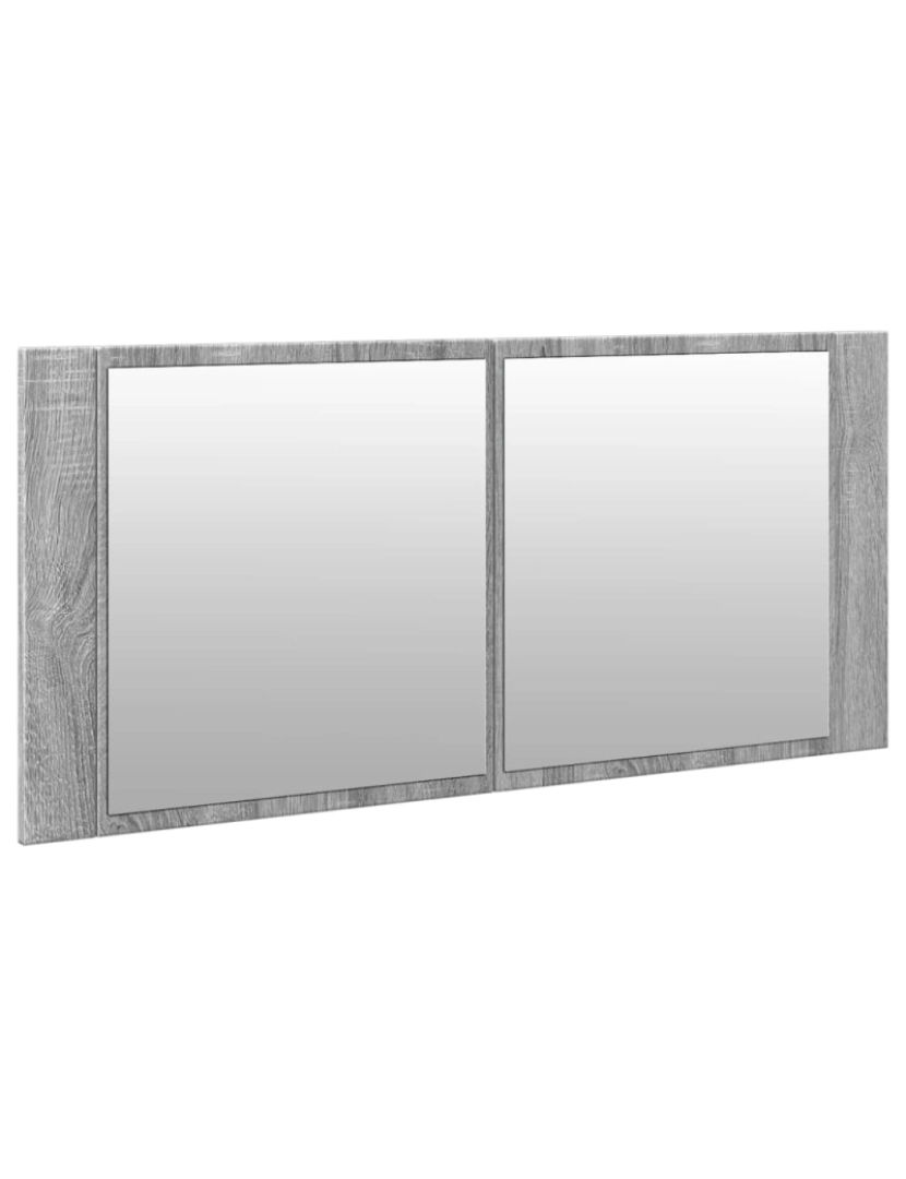 imagem de vidaXL Armário espelhado casa de banho LED 100x12x45cm cinza sonoma7