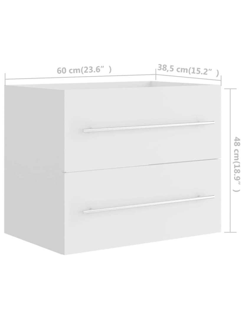 imagem de vidaXL Armário com lavatório embutido derivados de madeira branco11