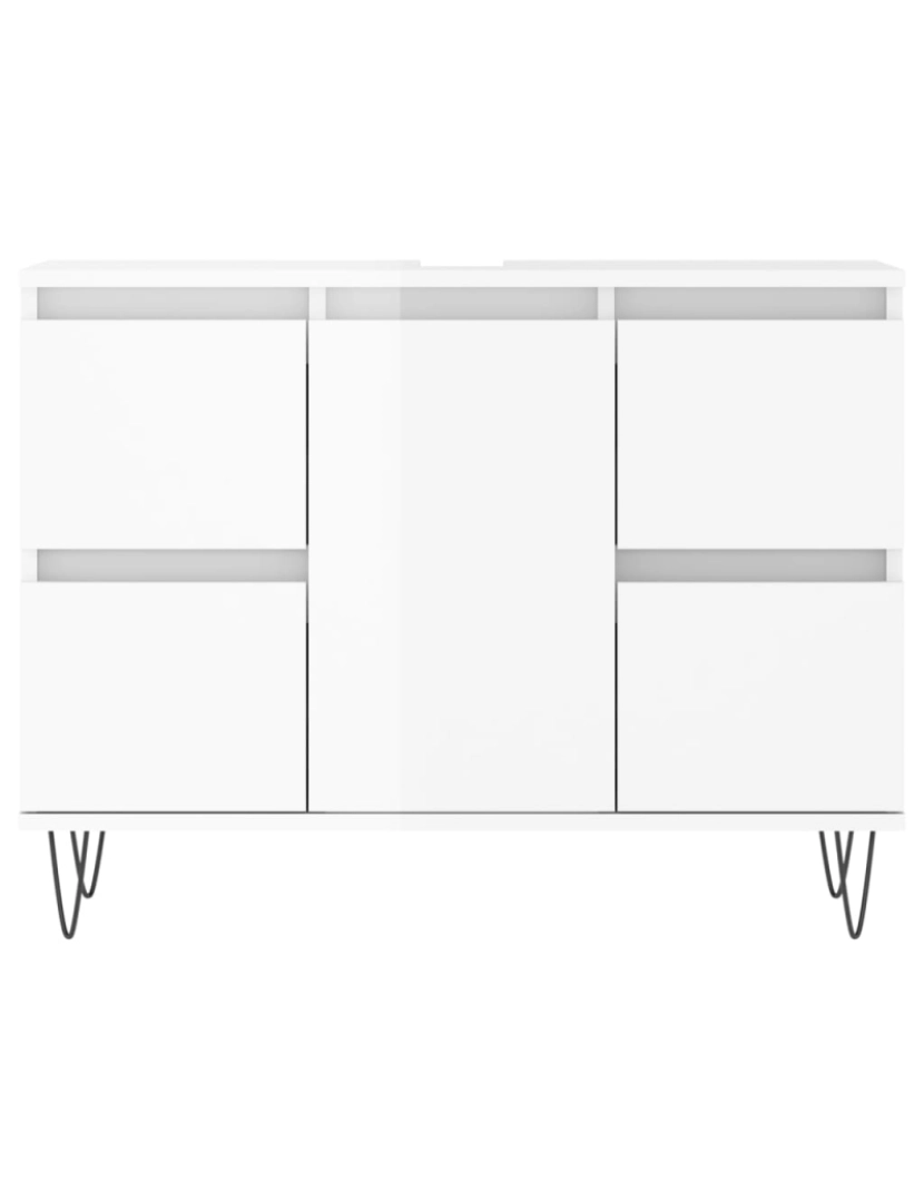 imagem de vidaXL Armário WC 80x33x60 cm derivados de madeira branco brilhante5