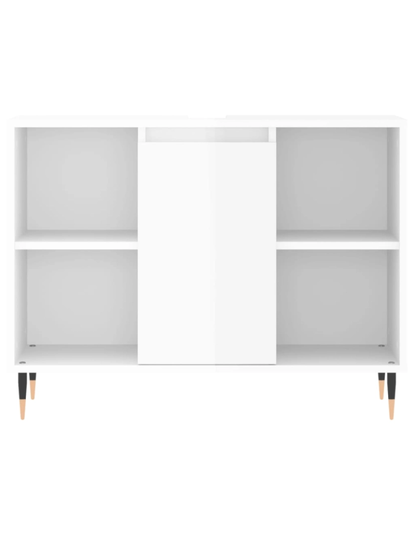 imagem de vidaXL Armário WC 80x33x60 cm derivados de madeira branco brilhante7