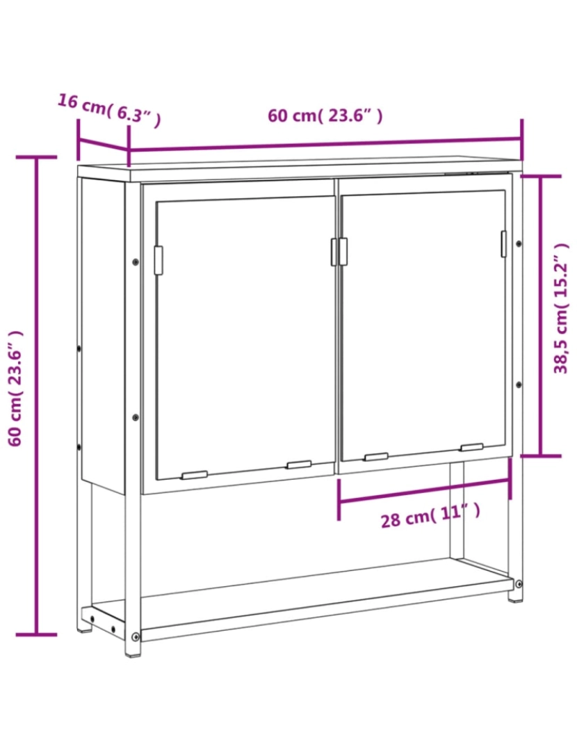 imagem de vidaXL Armário casa banho c/ espelho derivados madeira carvalho sonoma11