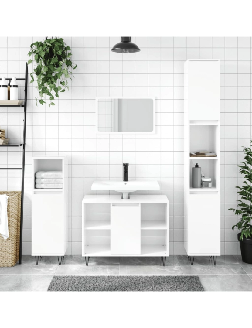 Vidaxl - vidaXL Armário WC 80x33x60 cm derivados de madeira branco brilhante