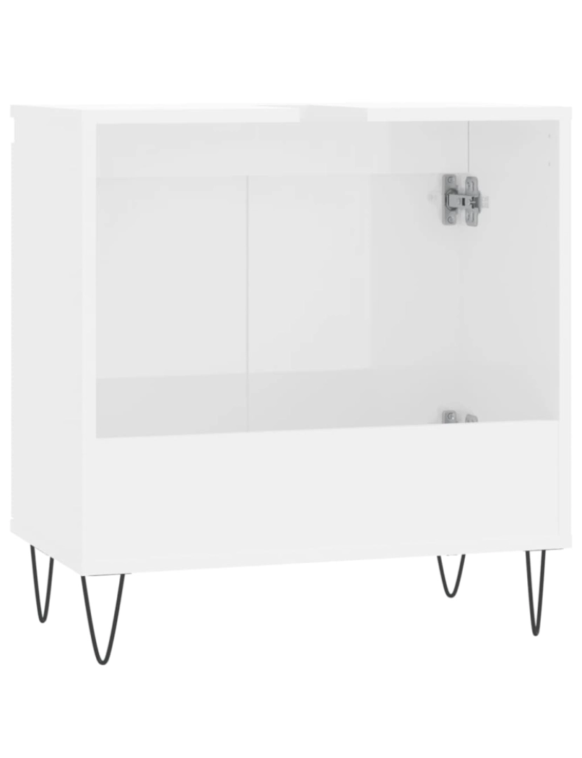 imagem de vidaXL Armário casa banho 58x33x60 cm deriv. madeira branco brilhante8