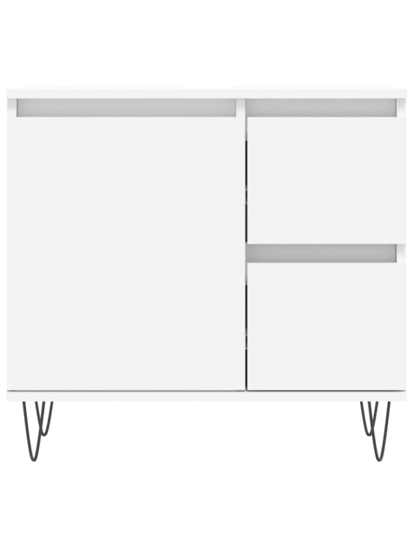 imagem de vidaXL Armário de casa de banho 65x33x60cm derivados de madeira branco6