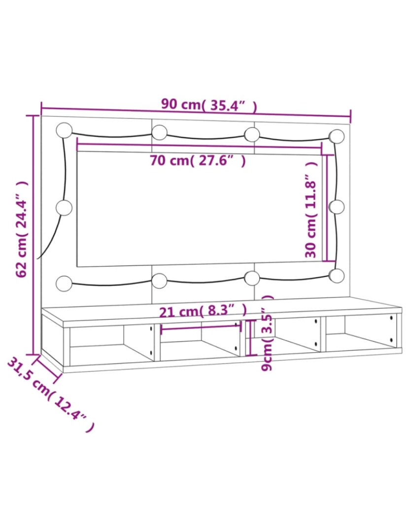 imagem de vidaXL Armário espelhado com LED 90x31,5x62 cm branco brilhante11