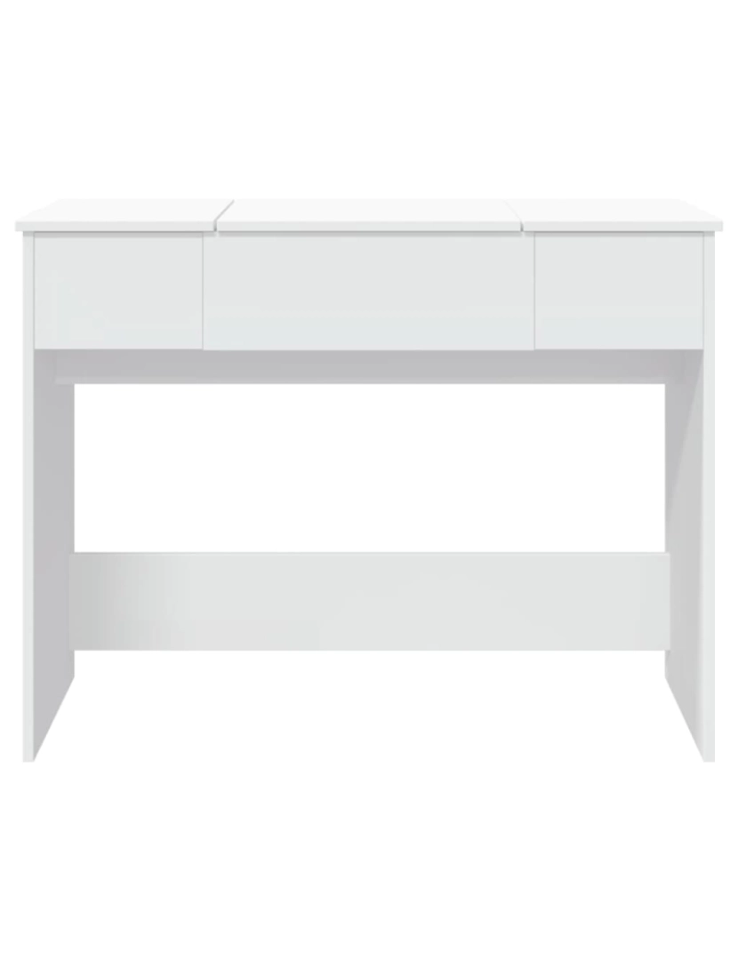 imagem de vidaXL Toucador com espelho 100x45x76 cm branco6