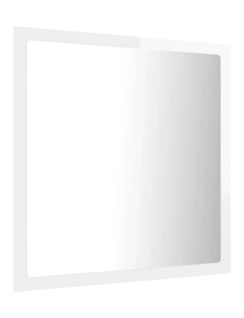 imagem de vidaXL Espelho casa banho c/ LED 40x8,5x37cm acrílico branco brilhante8