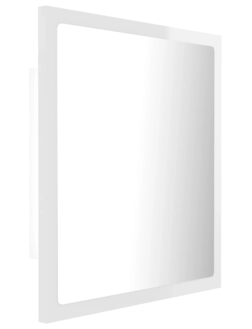 imagem de vidaXL Espelho casa banho c/ LED 40x8,5x37cm acrílico branco brilhante9