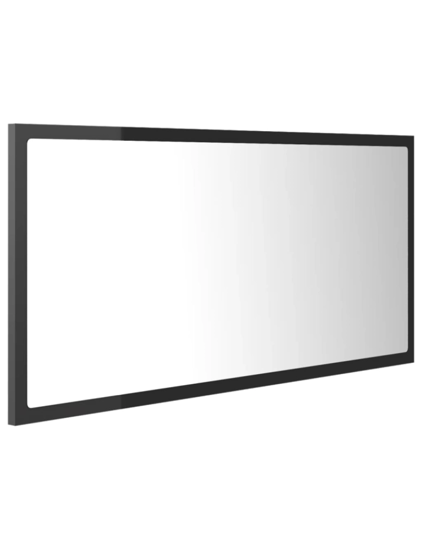 imagem de vidaXL Espelho casa banho c/ LED 90x8,5x37 cm acrílico cinza brilhante5