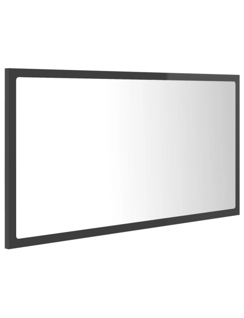 imagem de vidaXL Espelho casa banho c/ LED 80x8,5x37 cm acrílico cinza brilhante7