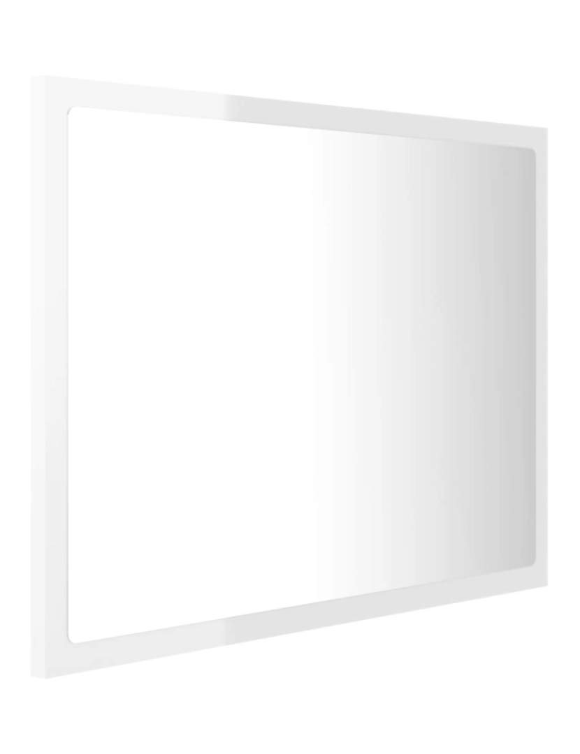 imagem de vidaXL Espelho casa banho c/ LED 60x8,5x37cm acrílico branco brilhante5