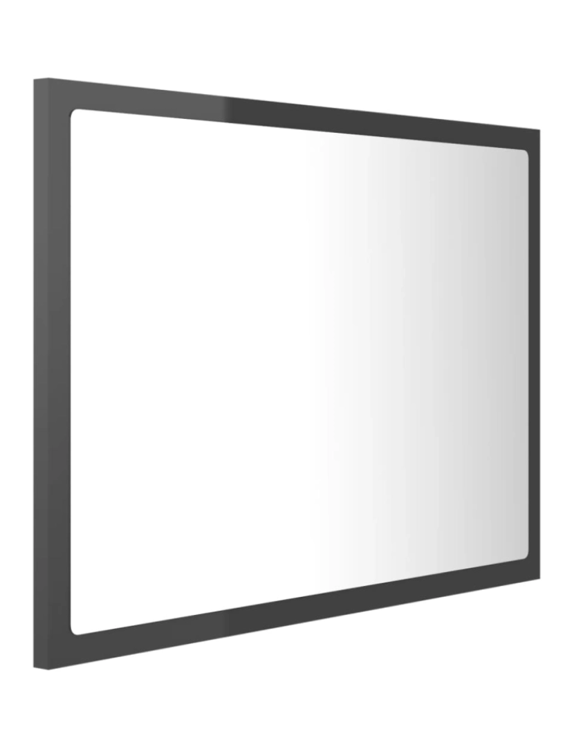 imagem de vidaXL Espelho casa banho c/ LED 60x8,5x37 cm acrílico cinza brilhante6