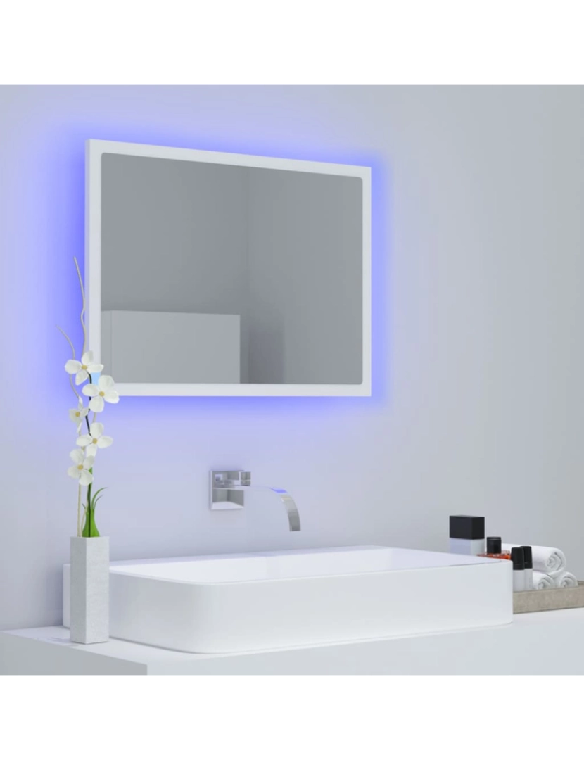 imagem de vidaXL Espelho de casa de banho com LED 60x8,5x37cm acrílico branco10