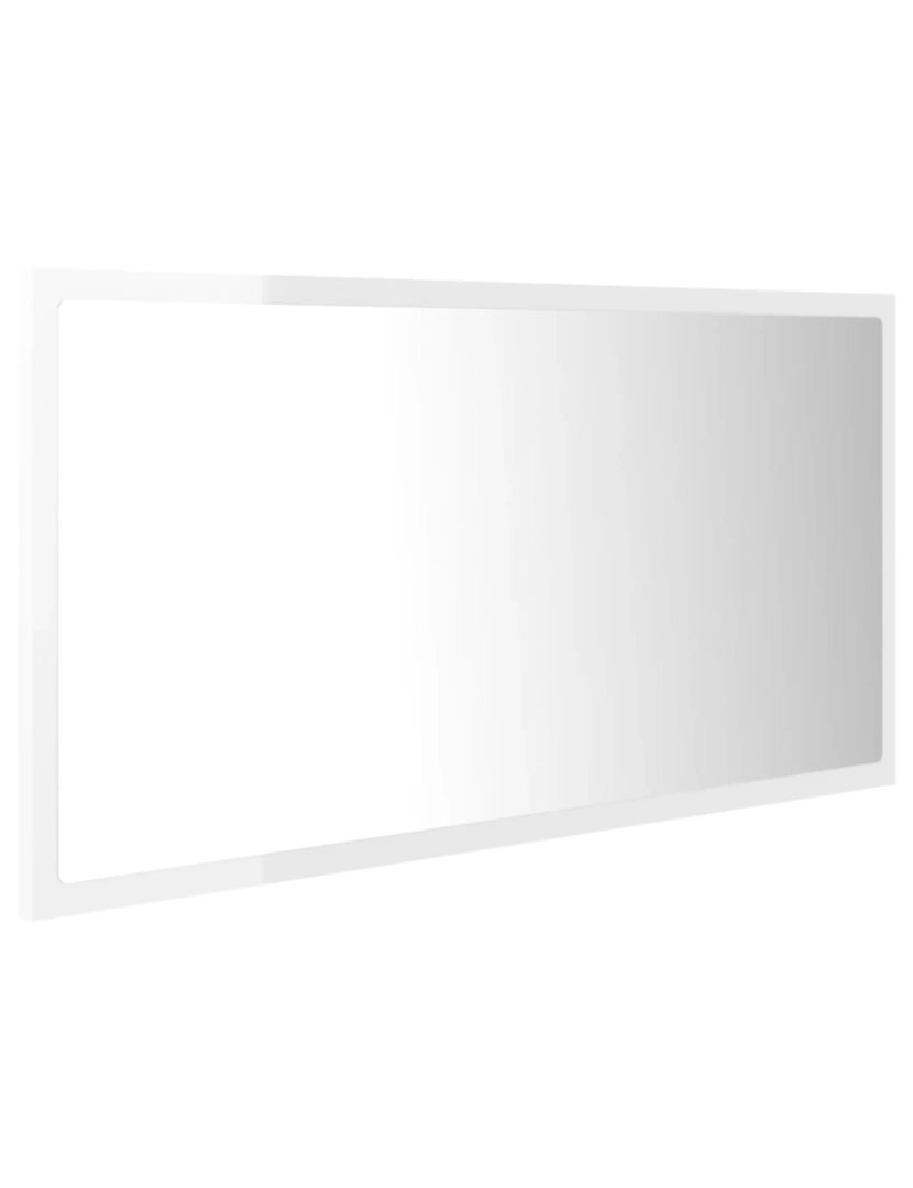 imagem de vidaXL Espelho casa banho c/ LED 90x8,5x37cm acrílico branco brilhante5