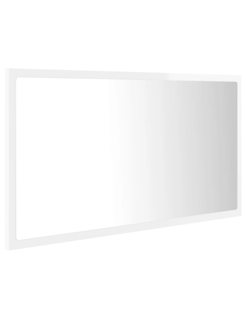 imagem de vidaXL Espelho casa banho c/ LED 80x8,5x37cm acrílico branco brilhante7