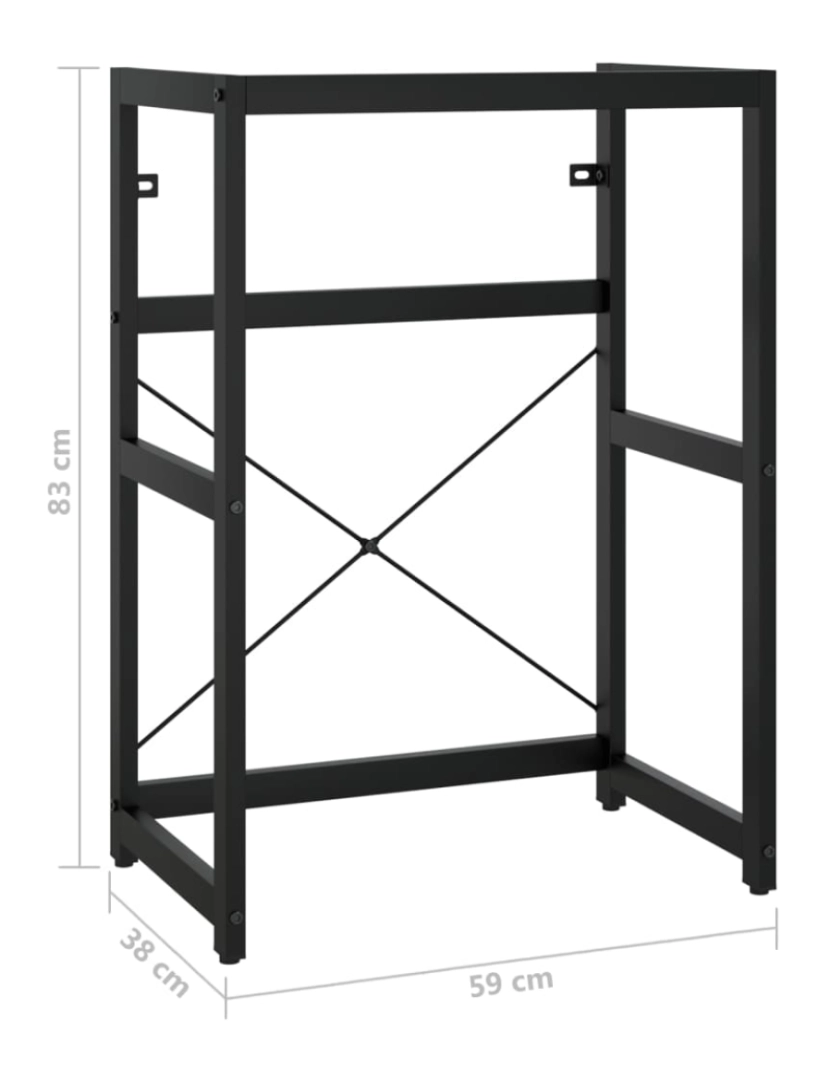 imagem de vidaXL Estrutura p/ lavatório casa de banho ferro 59x38x83 cm preto8