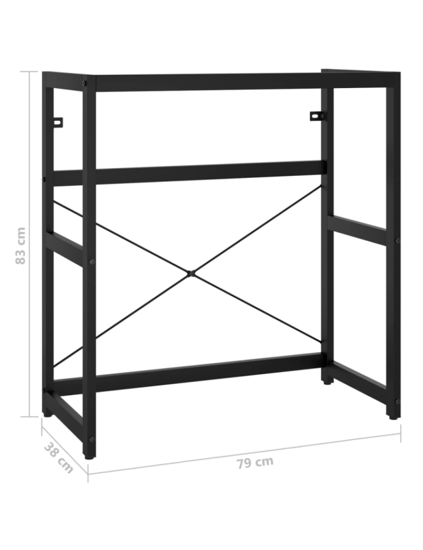 imagem de vidaXL Estrutura p/ lavatório casa de banho ferro 79x38x83 cm preto8