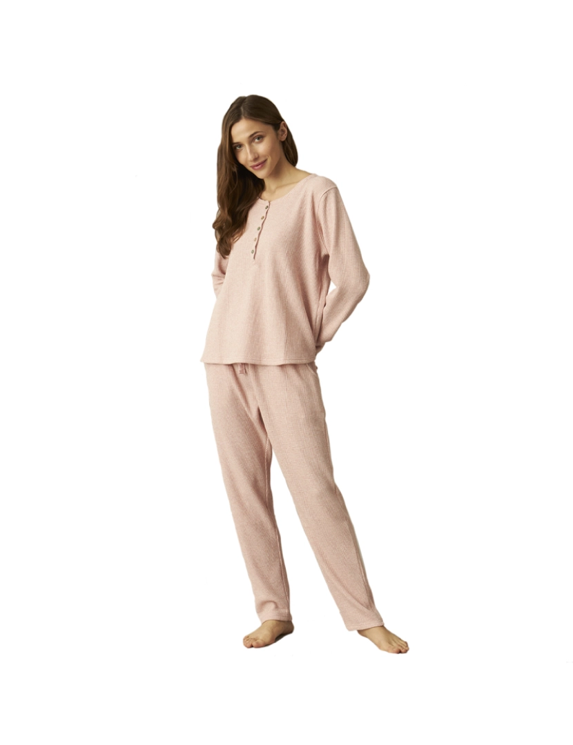 J And J Brothers - Pijama feminino de malha manga comprida JJBCP1901