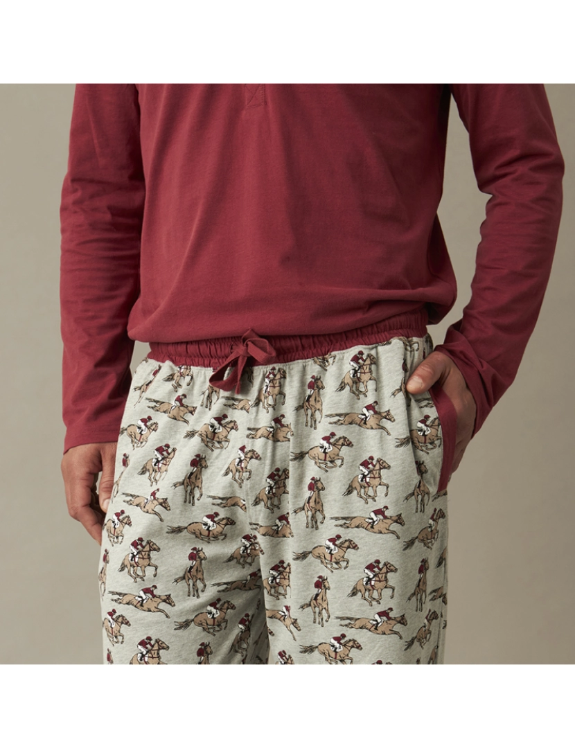 imagem de Pijama de malha masculina de manga comprida JJBCP52003