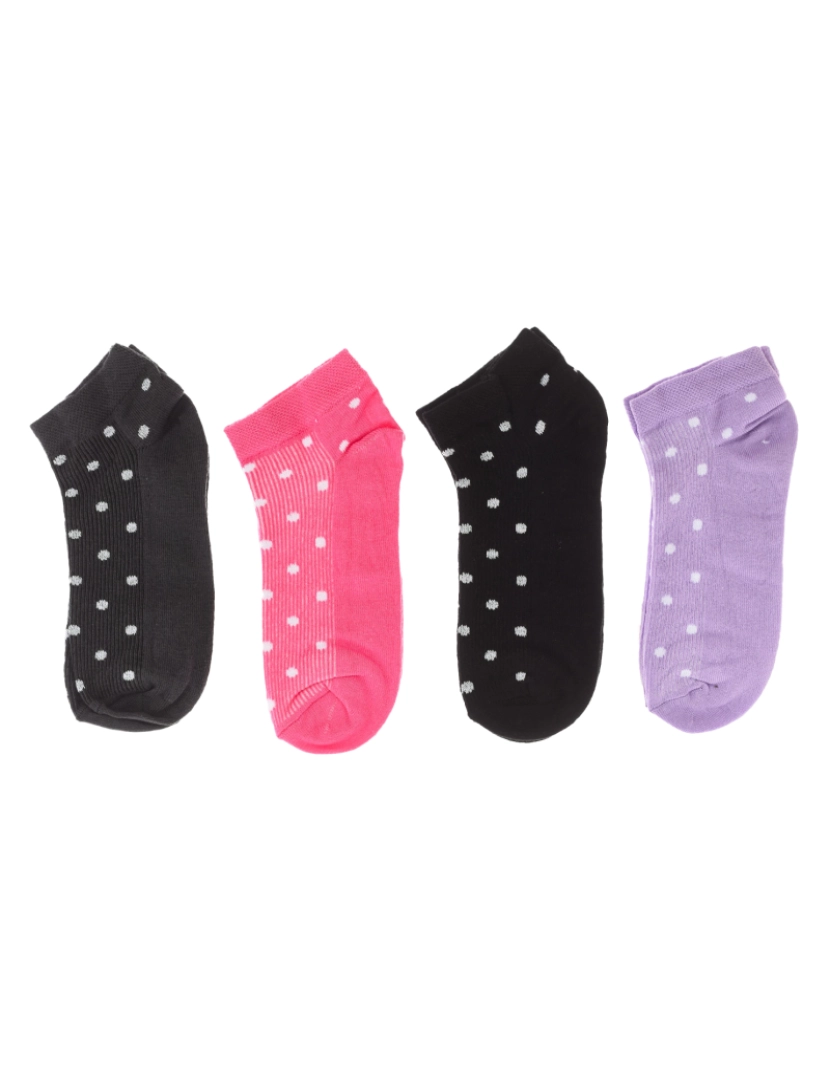 Ox Socks - Pacote de 4 meias femininas até o tornozelo, meias curtas femininas, de algodão, estampadodas.