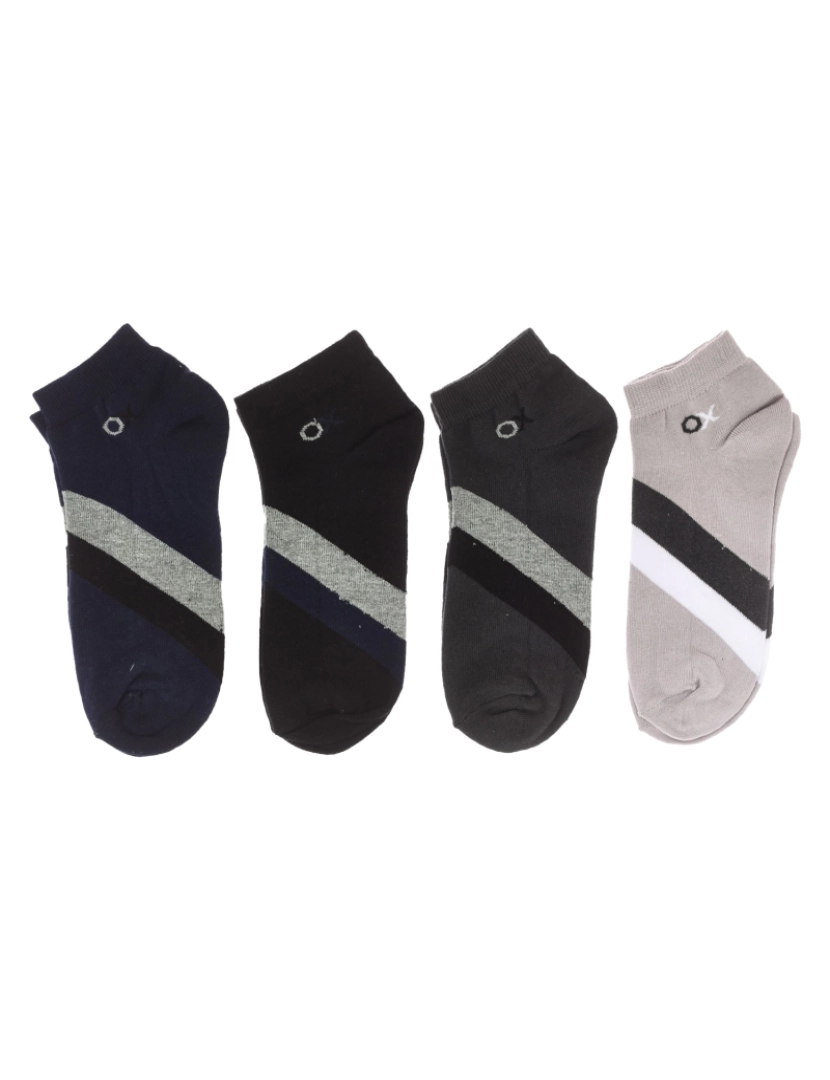 Ox Socks - Pacote de 4 meias masculinas, meias curtas masculinas, algodão, estampadodas.