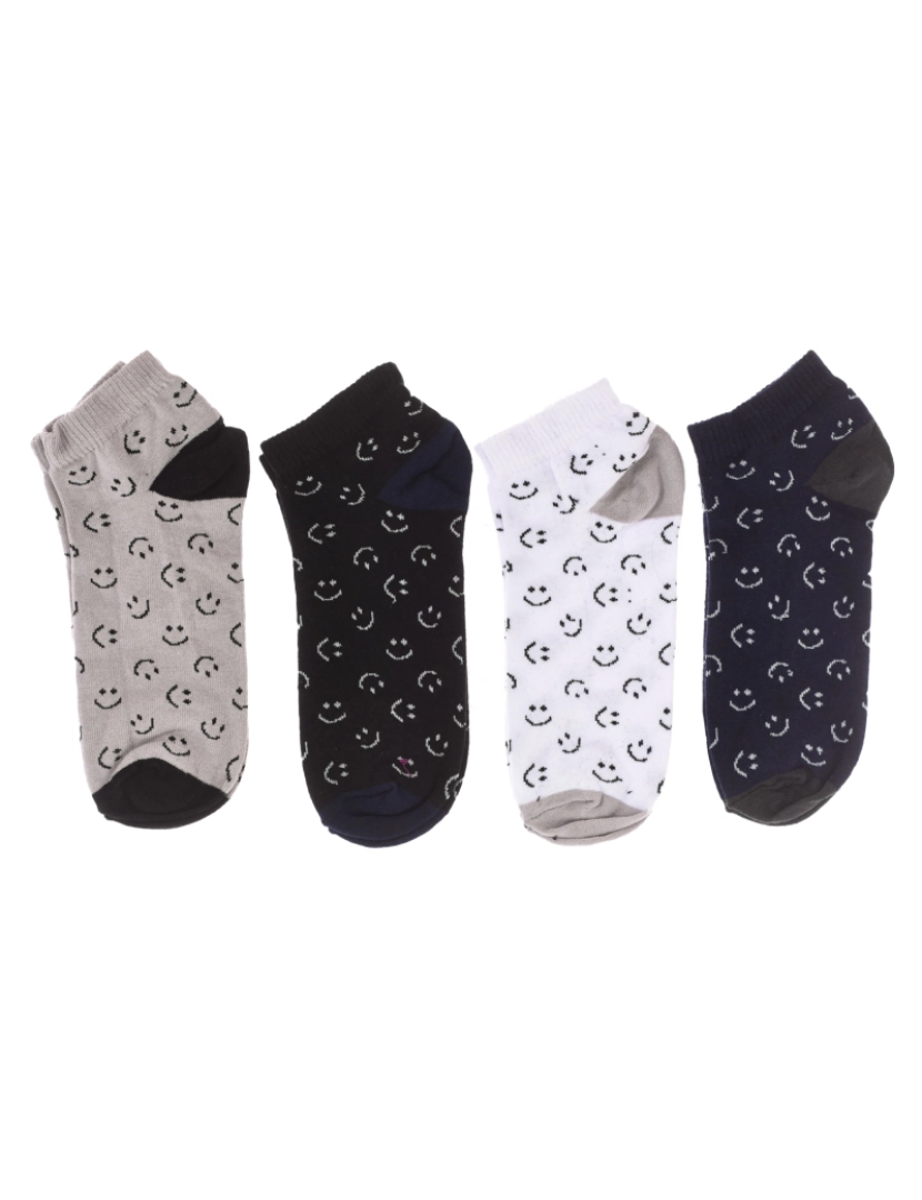 Ox Socks - Pacote de 4 meias masculinas, meias curtas masculinas, algodão, estampadodas.