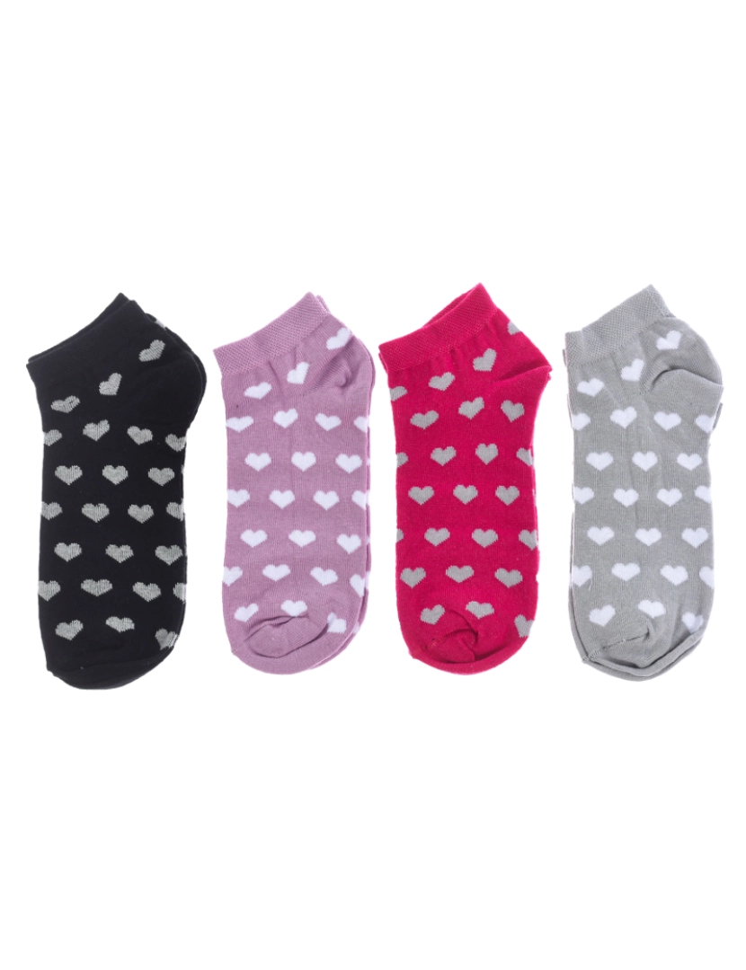 Ox Socks - Pacote de 4 meias femininas até o tornozelo, meias curtas femininas, de algodão, estampadodas.