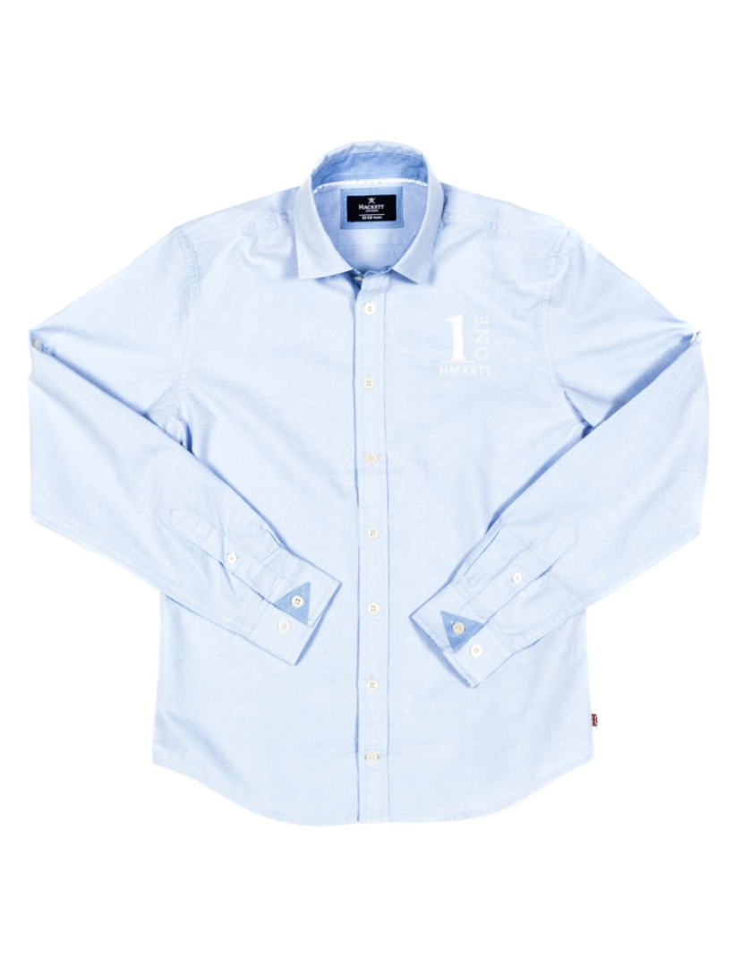 Hackett London  - Camisa masculina de manga comprida com gola de lapela HK301005