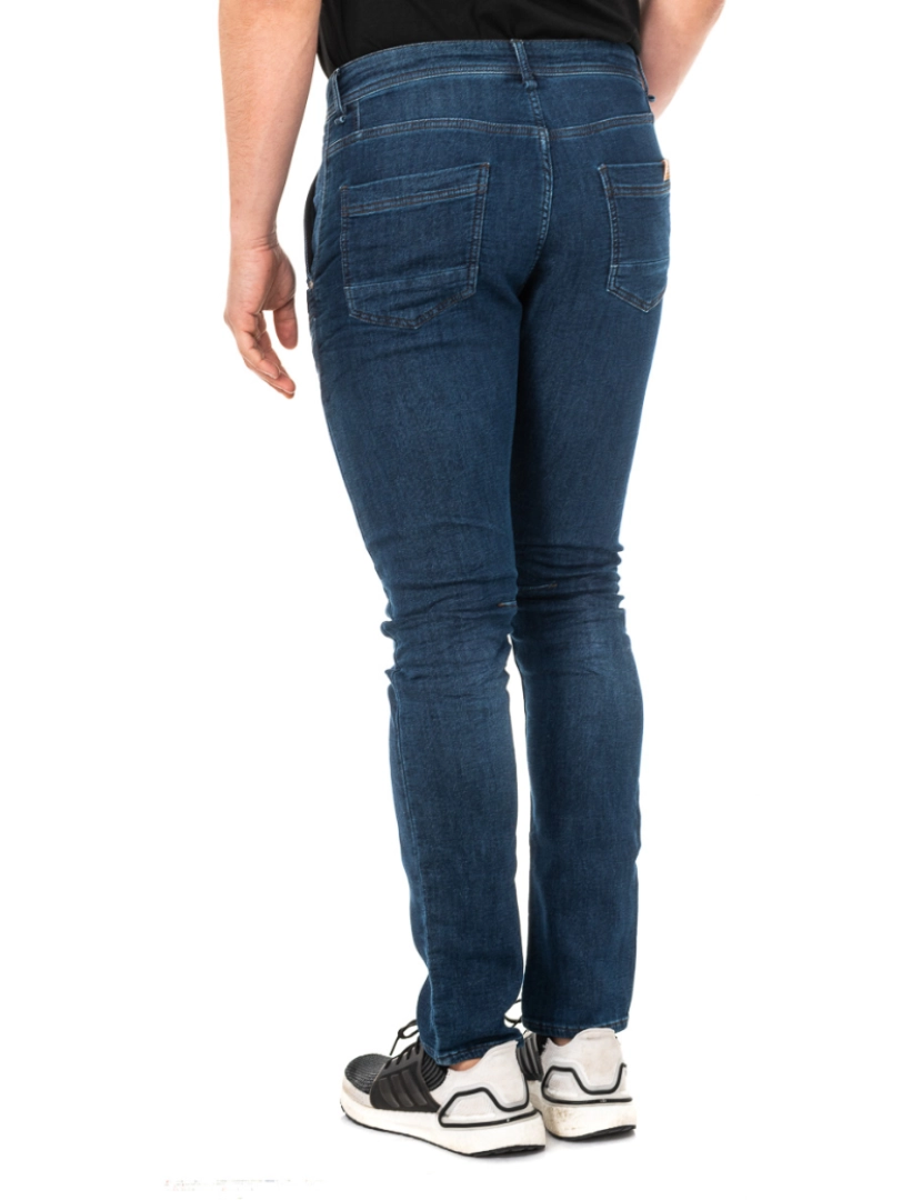 imagem de Calça jeans longa masculina de corte reto e bainha JMT0103